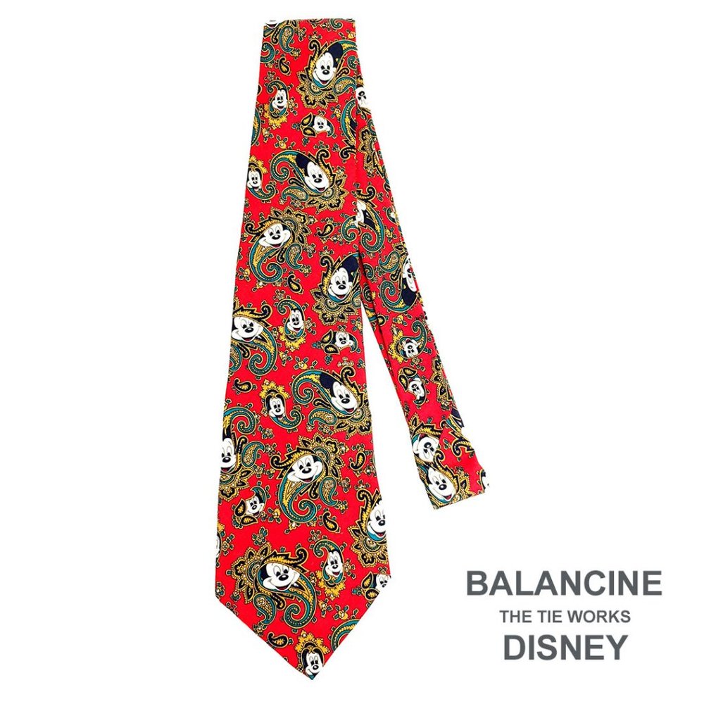 Vintage Disney Mickey Paisley Silk Tie Balancine EUC